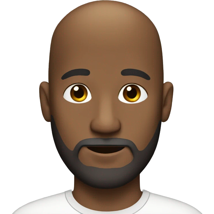 Bald brown skin man with beard emoji