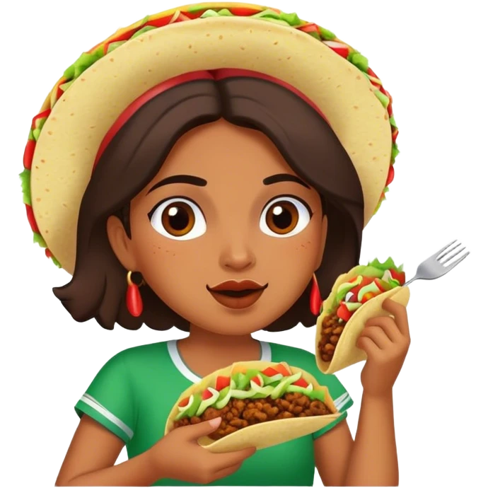 Mexican girl with tacos emoji