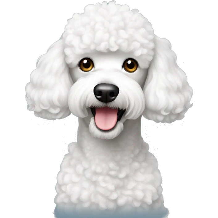 white miniature poodle  emoji