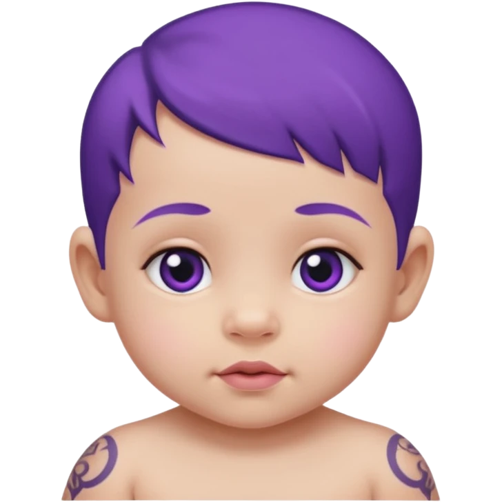 baby with purple tattoo emoji