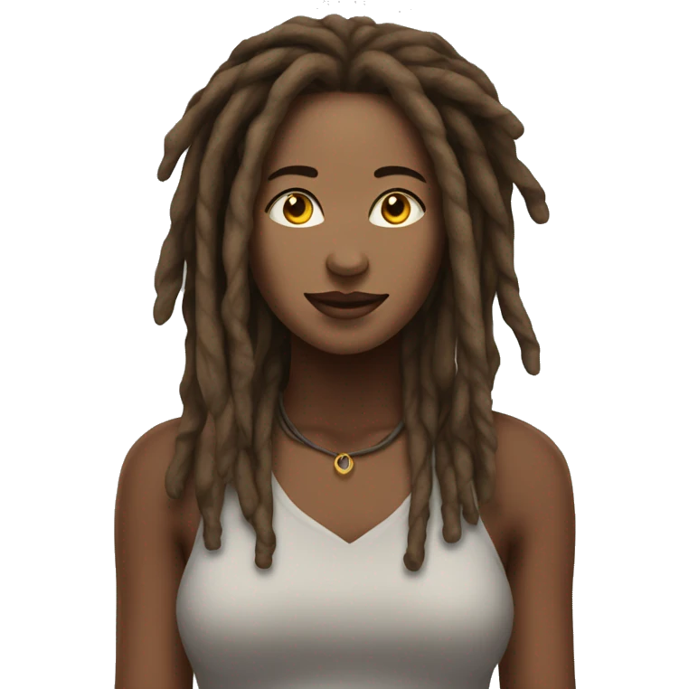 Woman with dreads surrounded by an aura emoji