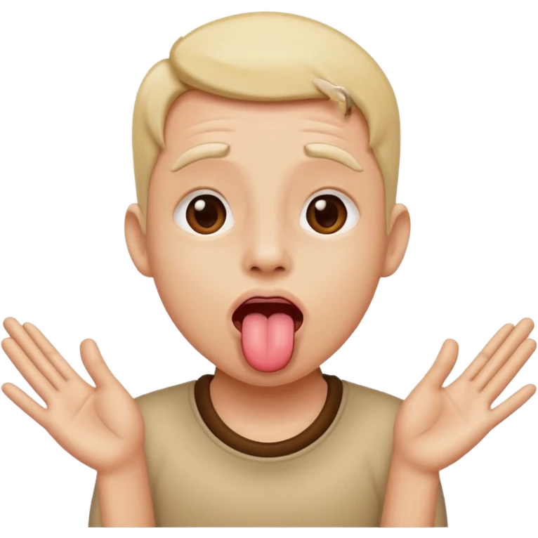 tongue out with hands on side emoji