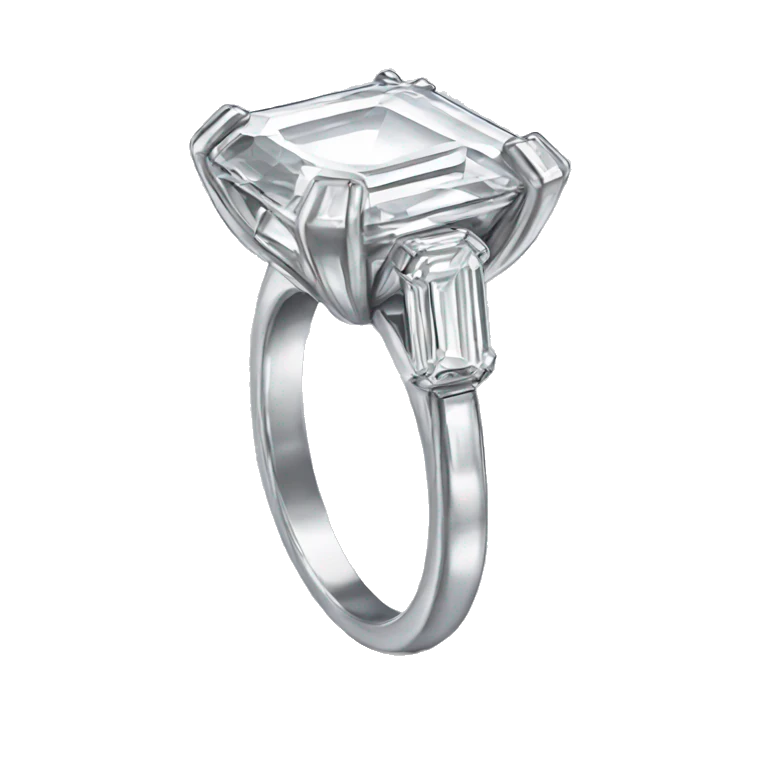Emerald cut diamond ring emoji