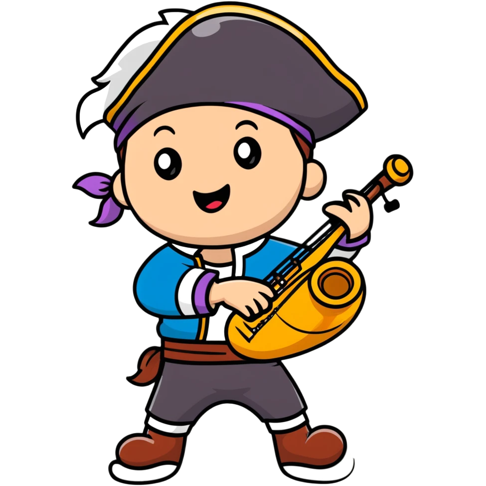 pirate playing a musical instrument emoji