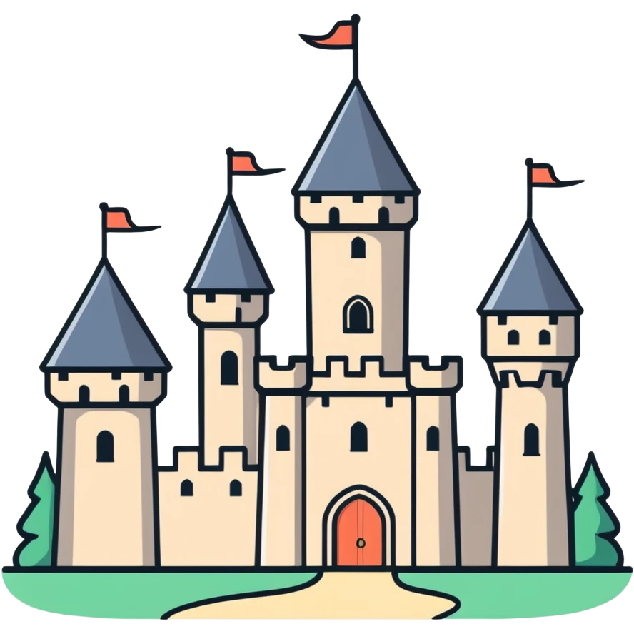 Castle turret in chrome  emoji