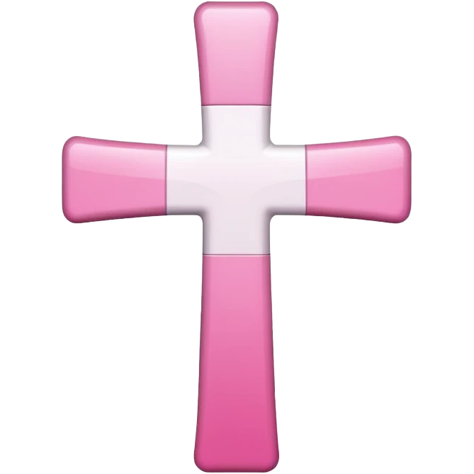 Pink and white simple cross emoji