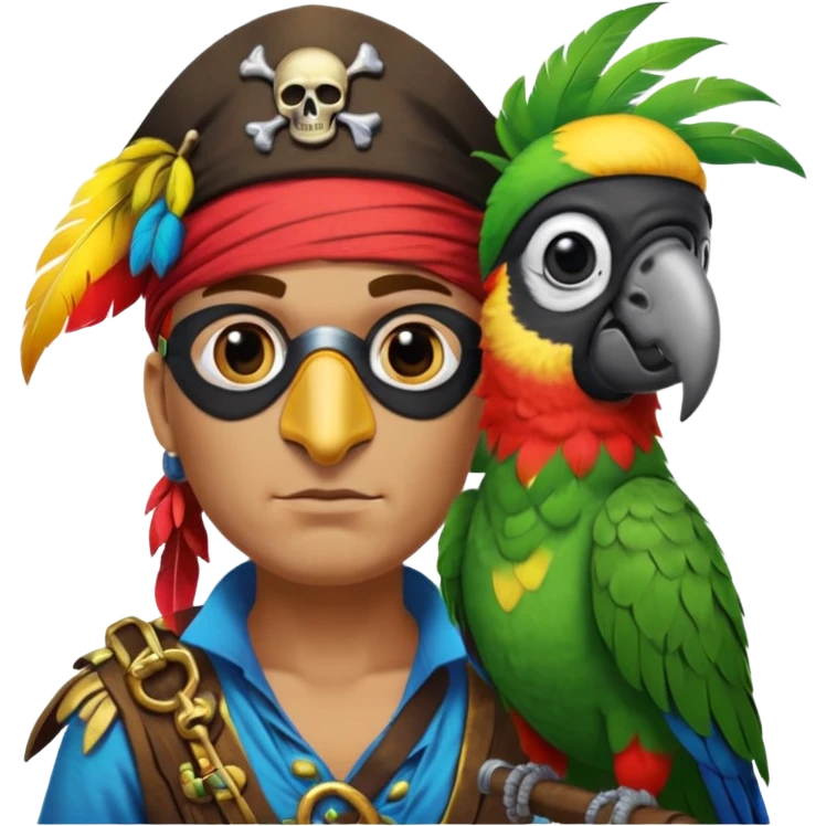 pirate and parrot emoji