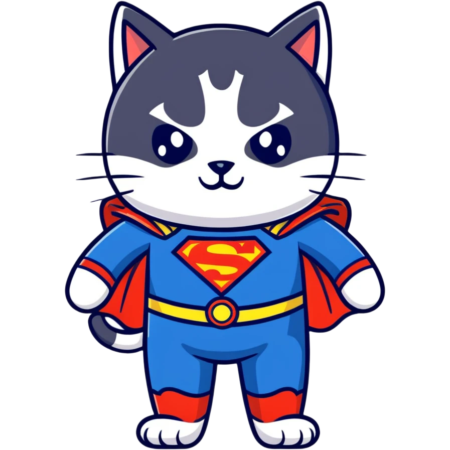 Cat superman emoji