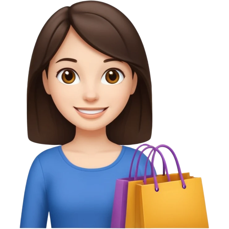 Girl shopping brunette emoji