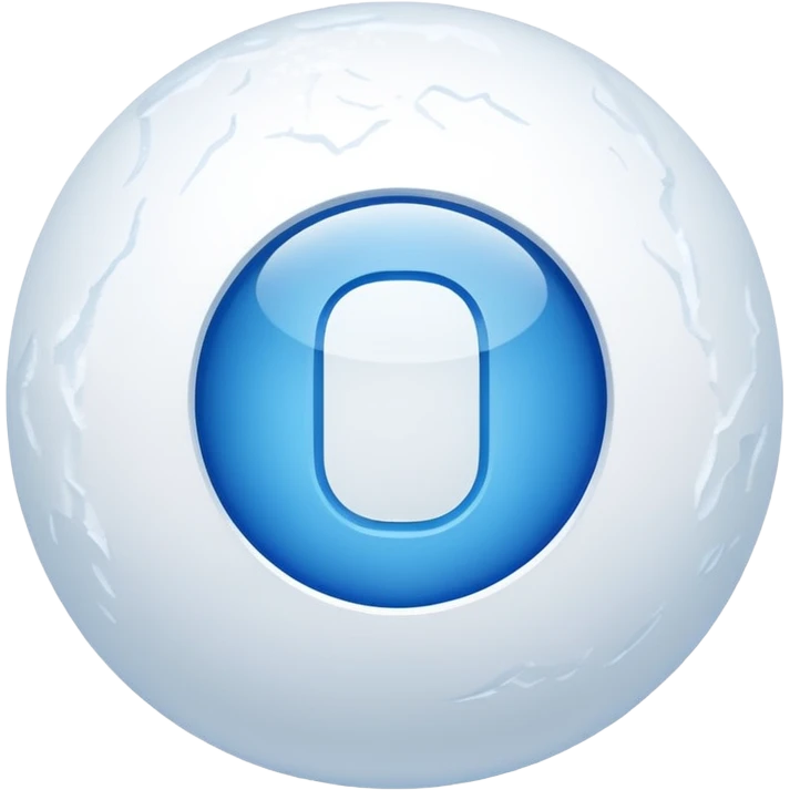 Snowball with blue outline , with the word book inside emoji