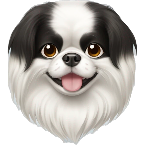 happy japanese chin with white fur on one eye  emoji