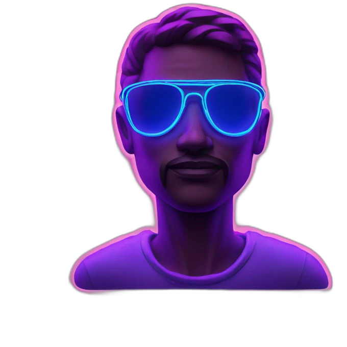 Juicy booty neon sign style man emoji