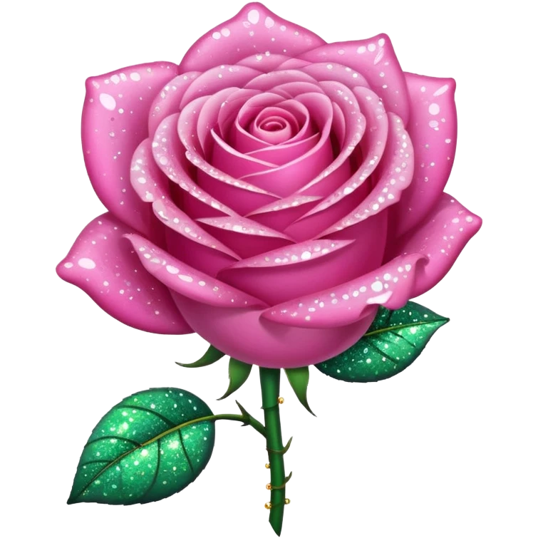 glitter pink rose emoji