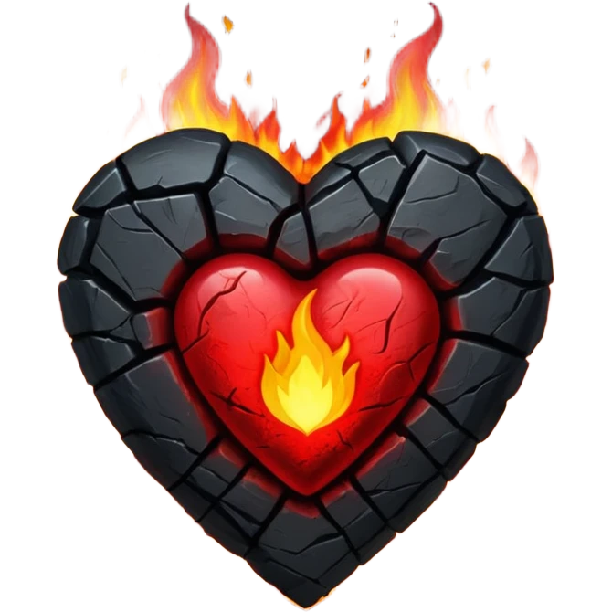 Burning coal heart emoji