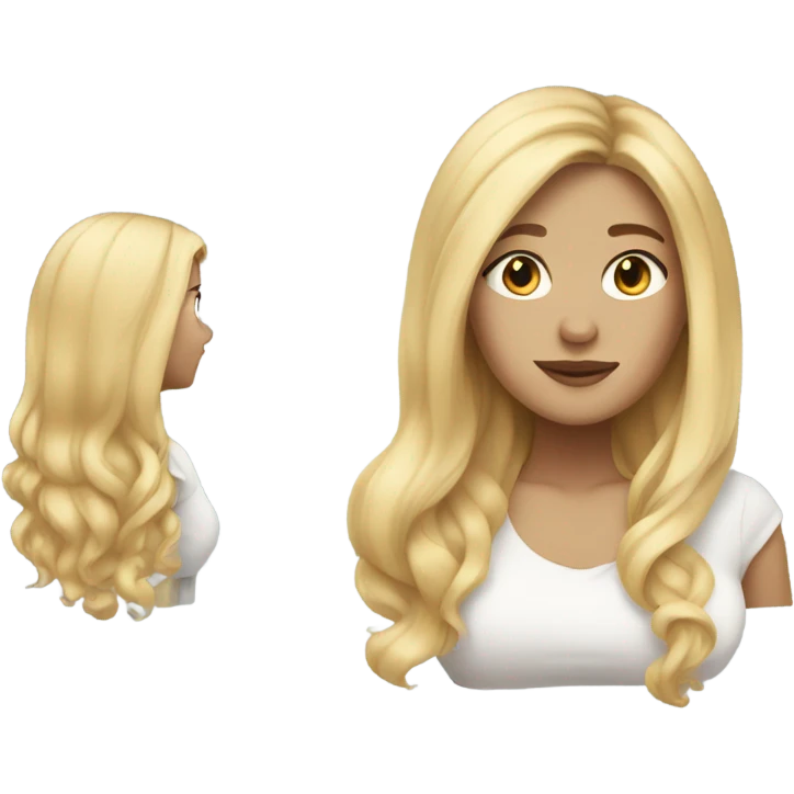Blonde long haired woman pregnant emoji