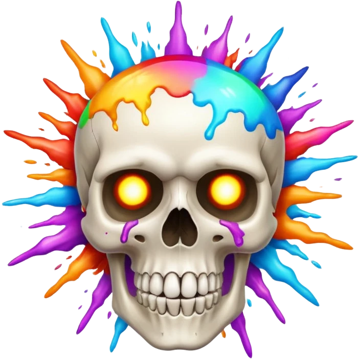 skull with colorful explosion emoji