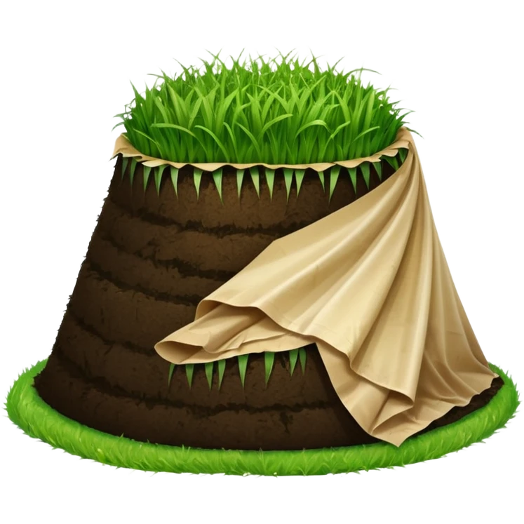 A mound of silage covered by plastic sheeting, but partially open so we can see it emoji