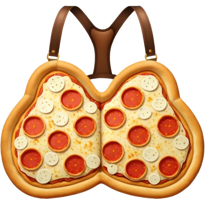 lacy brassiere made out of pizza emoji