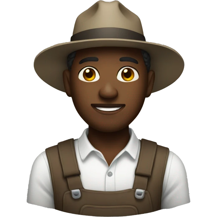 a black man with a farming hat emoji