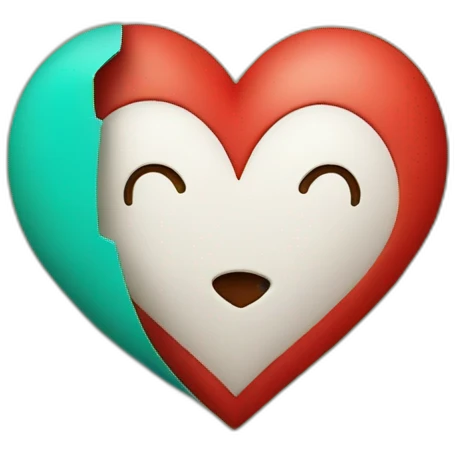 Heart with a letter M in the middle of the heart emoji