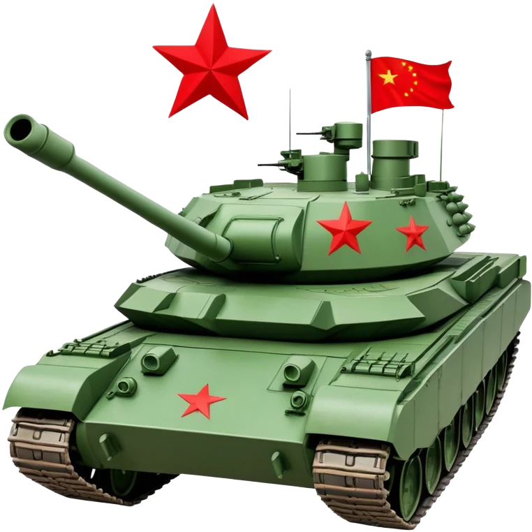 Type 59 chinese battle tank with a red star on it's side like that from tienanmen square photo emoji