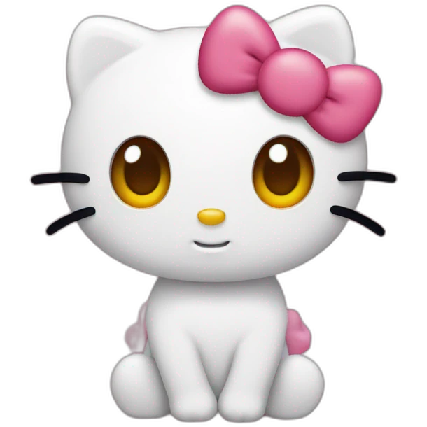 Hello Kitty with eyes hearts emoji