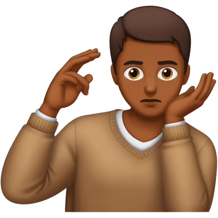 Brown guy judging a person hard emoji