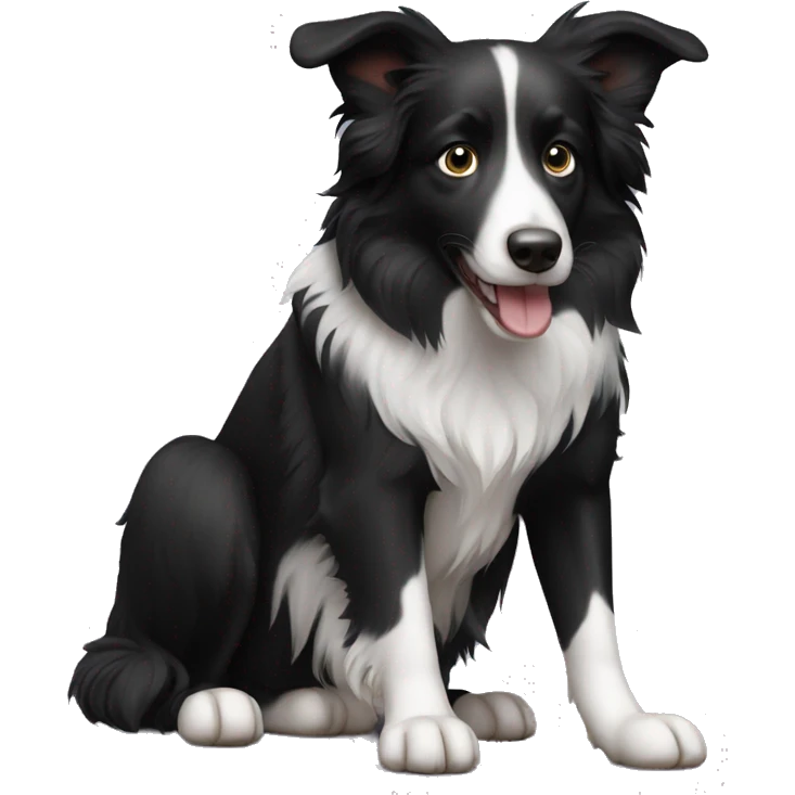 Border collie all black emoji