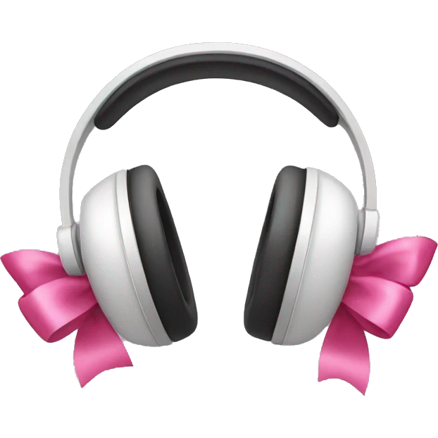 Headphones with pink bows emoji