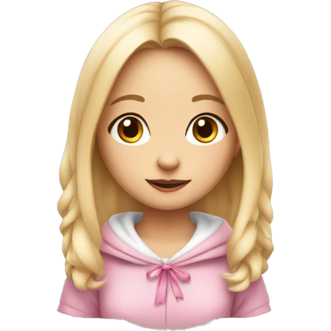 Cute blonde girl in a bunny costume  emoji
