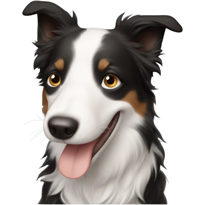 happy boy with a border collie emoji