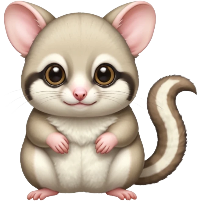 Fat and cute Japanese sugar glider  white emoji