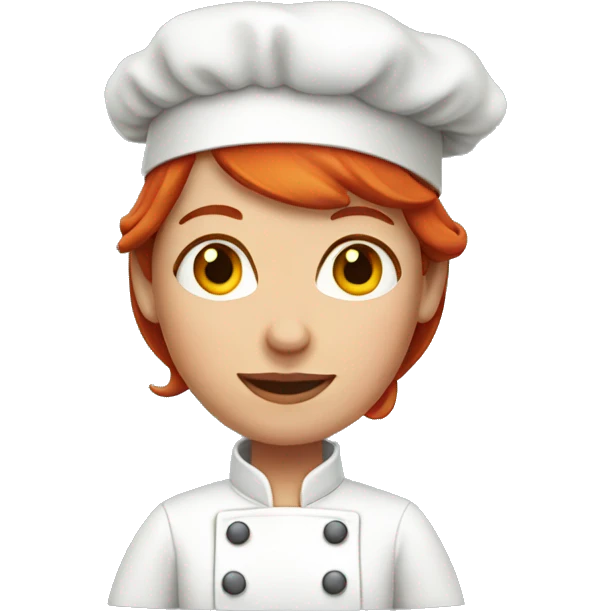 red haired female chef emoji