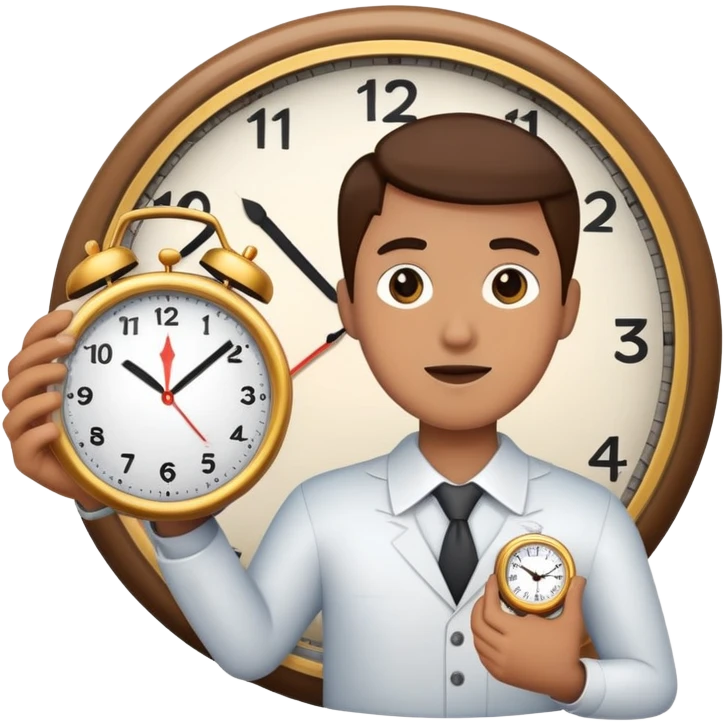 Someone holding a clock emoji