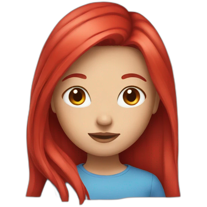 Blue red hair girl emoji
