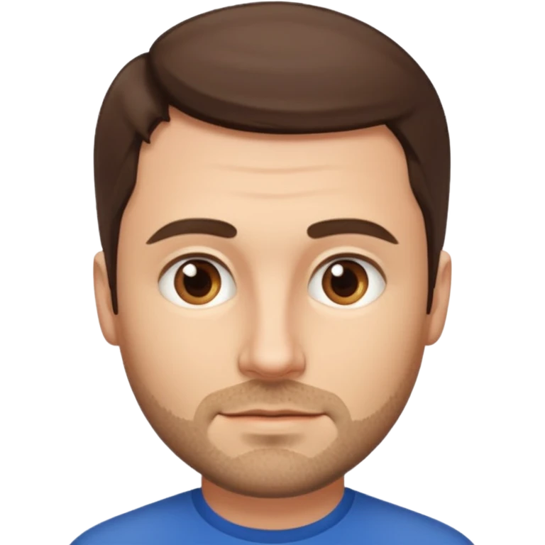 Homme blanc 40 ans cheveux courts barbe naissante visage fin emoji