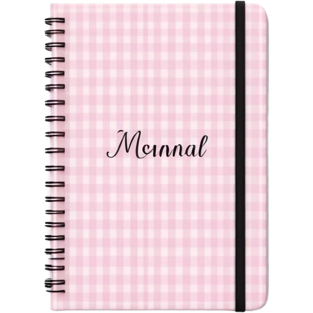 Cute manifest journal cover, pastel pink gingham pattern
Handwritten feminine typography, soft aesthetic, cozy girl vibe
Clean product mockup, minimal shadows, lifestyle stationery style emoji