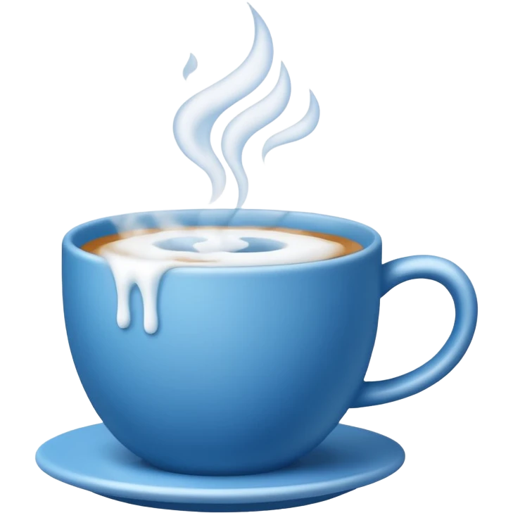 blue coffee cup with steam emoji