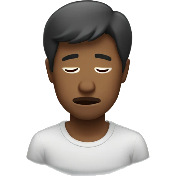 guy looking down crying emoji