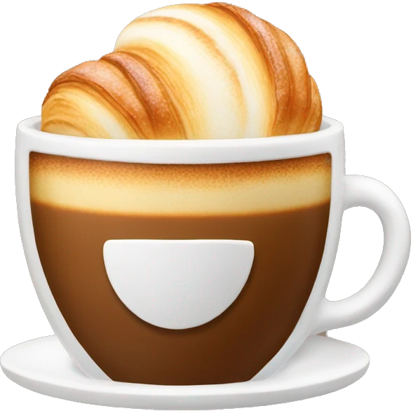 Cup of cappuccino with croissant emoji