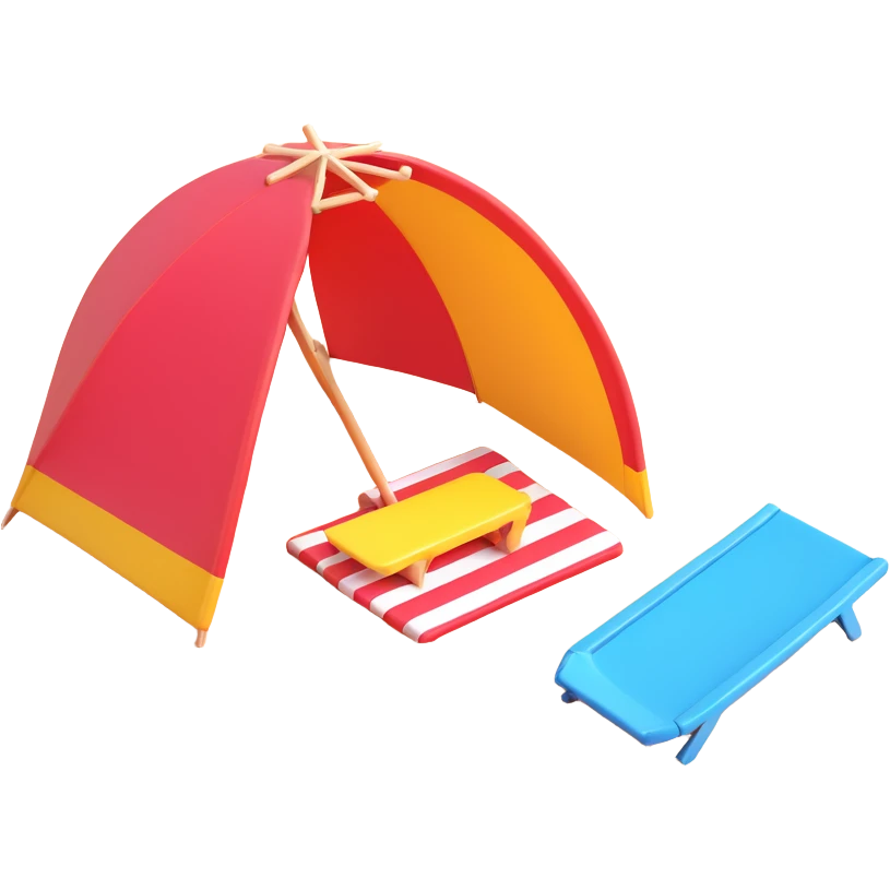 Seating at beach emoji