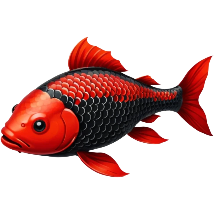 black red Koi fish emoji