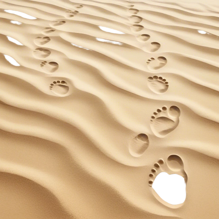 **Baby footsteps lead ahead of larger ones**, as if guiding the adult forward.  emoji