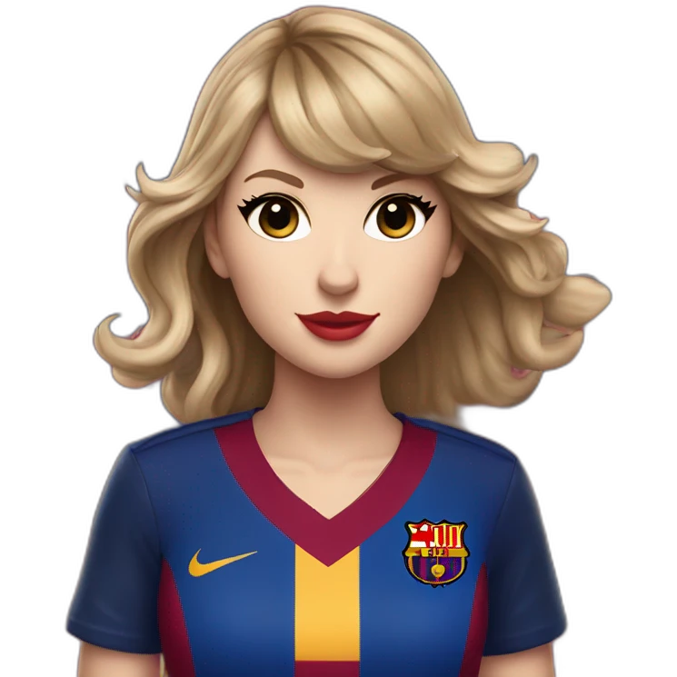 Taylor swift wearing fc Barcelona uniform emoji