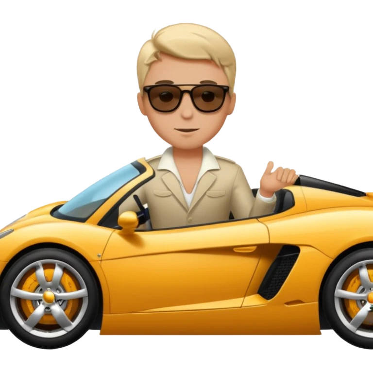 A rich boy in the super car  emoji