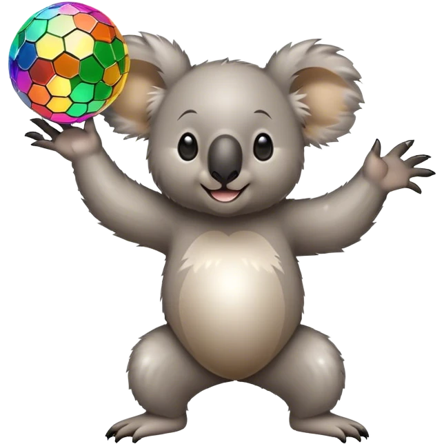 Koala dancing under disco emoji