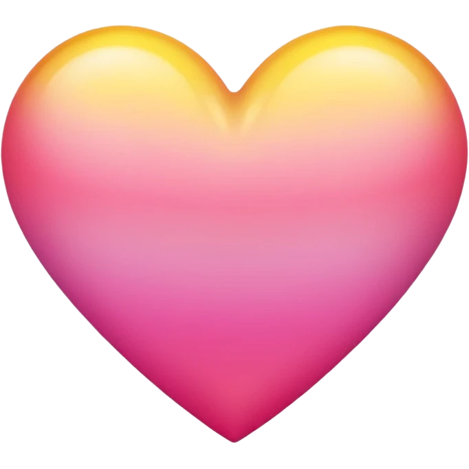 Yellow to pink gradient heart emoji