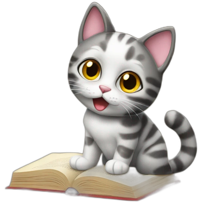 cat with reading book emoji
