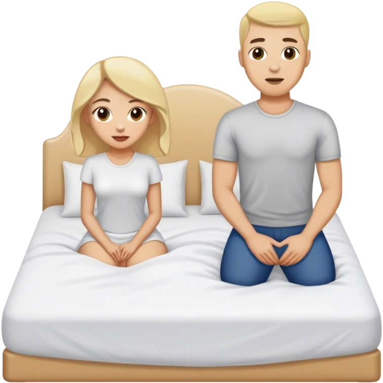 Woman on bed and man standing behind her emoji