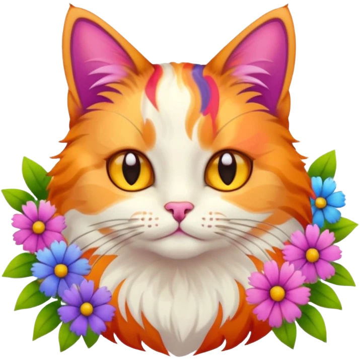 кіт з квітами emoji